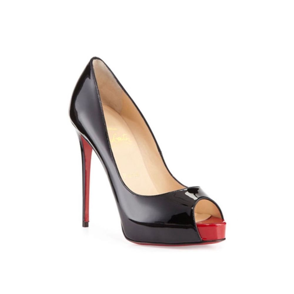 Christian Louboutin Very Prive 120 black patent peep toe EU 39